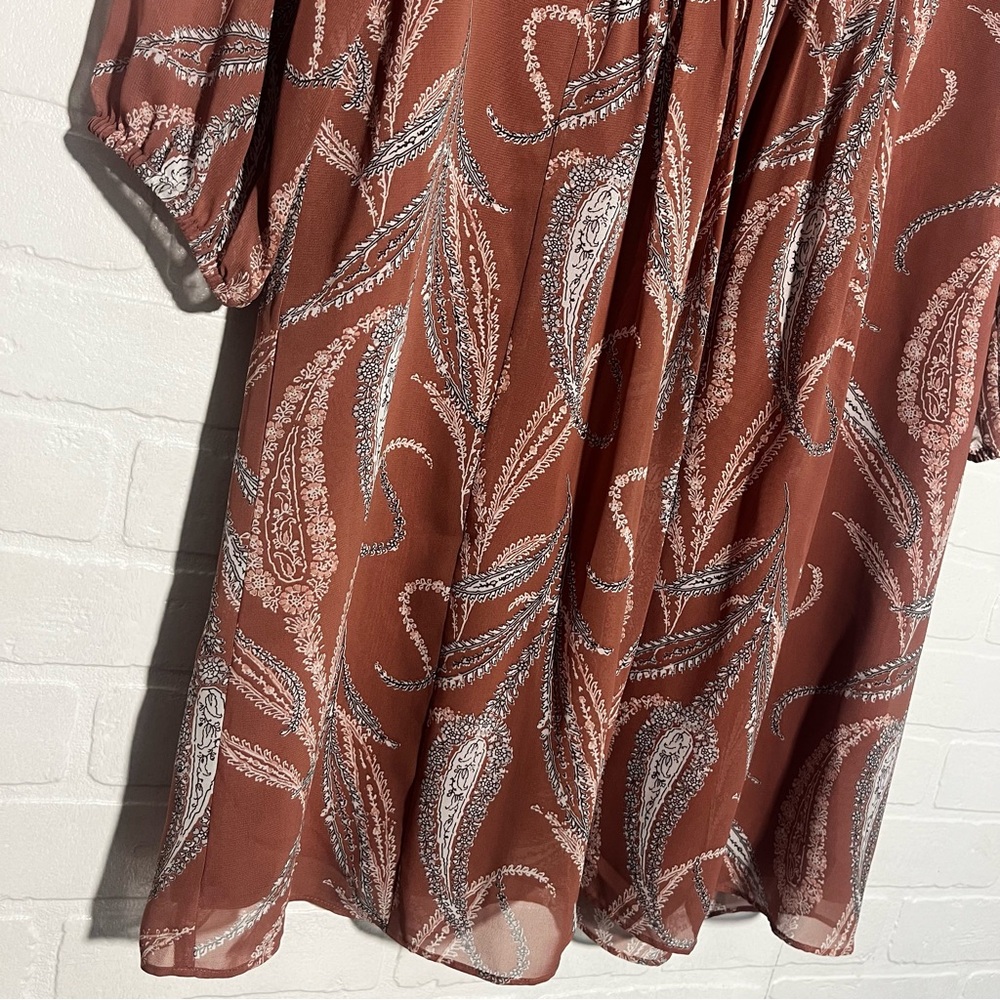 LOFT Womens Dress Flowy Fit Fall Dress Burnt Orange Small Office Dress NWT - Picture 5 of 9